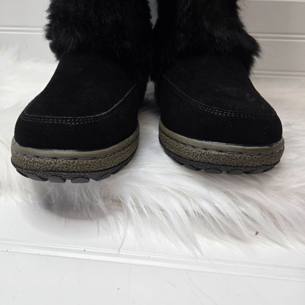 Wanderlust Women's Nika Black Fur Knee-High Boots Shoes 8 Wide W 1077498-9 New - Picture 9 of 16